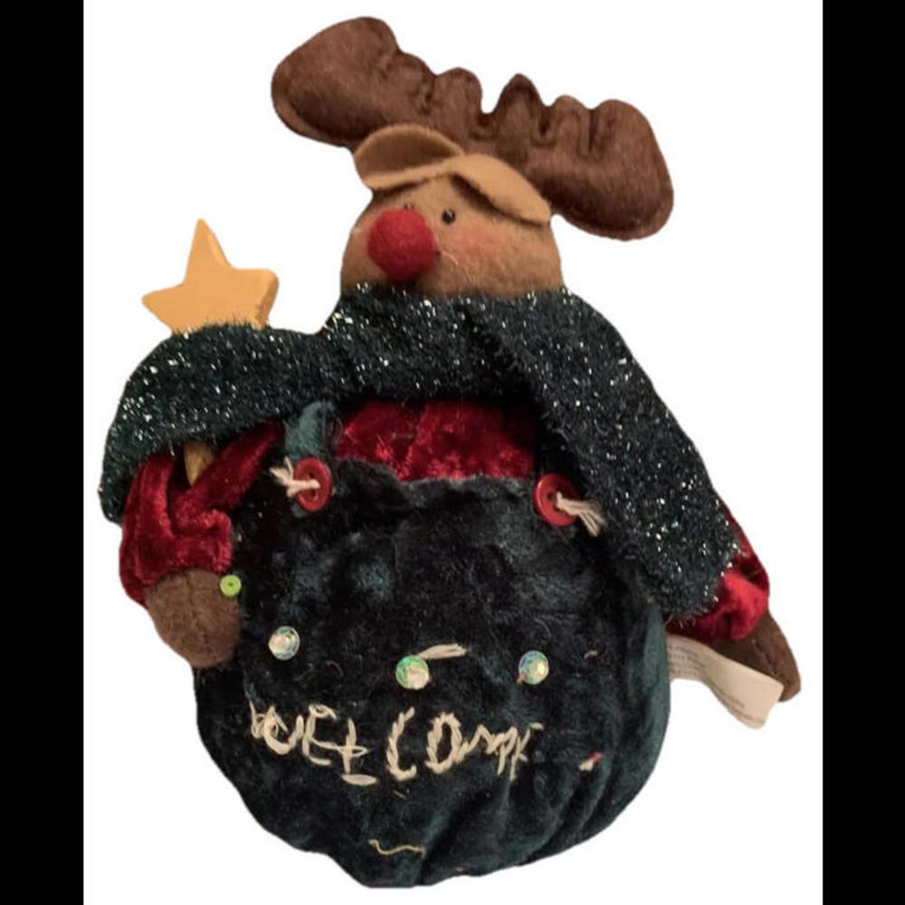 🎅🏼Christmas Decor for the Winter Holiday Stuffed Reindeer WELCOME Decoration